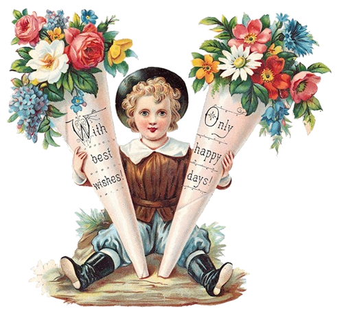 Flower Ephemera, Boy with Tussie Mussies